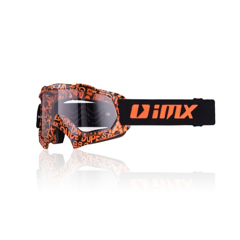 Gogle iMX Racing Mud Graphic Orange/Black z szybą Clear