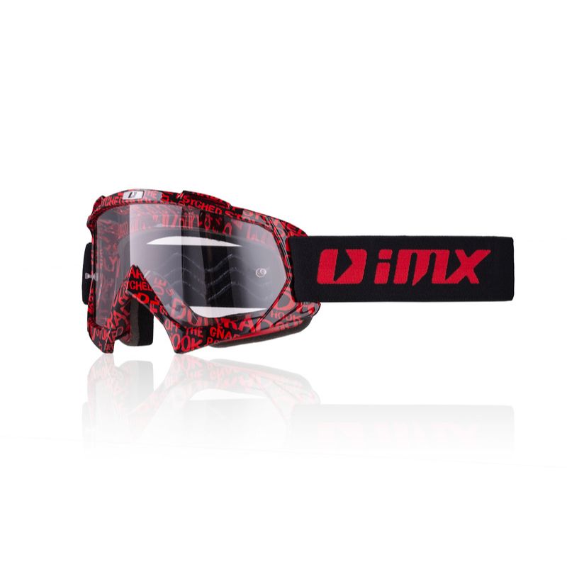 Gogle iMX Racing Mud Graphic Red/Black z szybą Clear